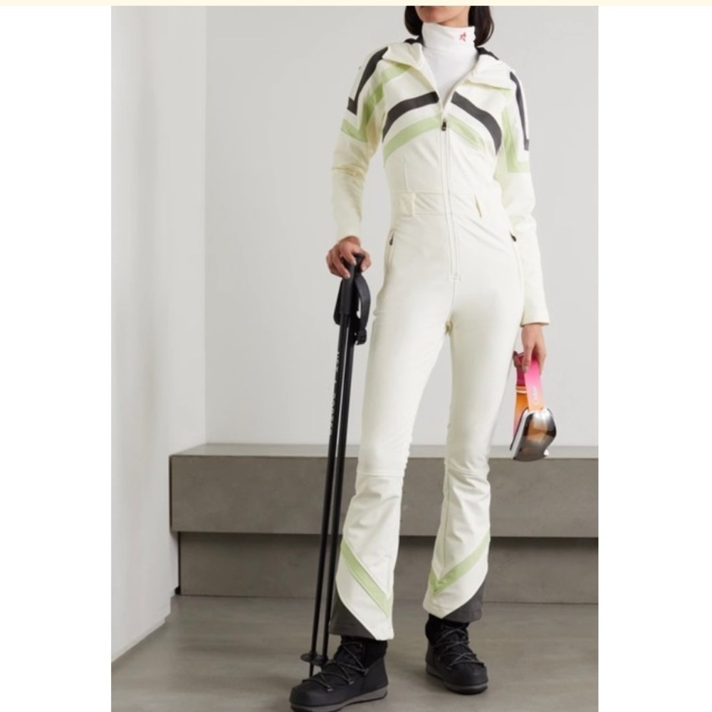 NWT Perfect moment Tignes hooded belted striped ski suit ( belt is not included)